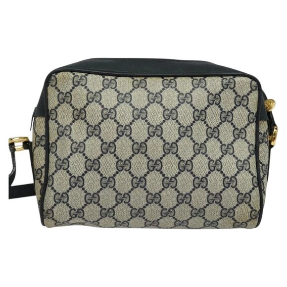 GUCCI GG Supreme Sherry Line Shoulder Bag PVC Navy Gold 119 02 087 Auth 137826 - Picture 3 of 16